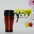 Wholesale 16 oz staineless steel Auto mug for coffee in car with handle 1