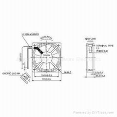 Cooling Fan, 120*120*38 110/120/220/240V 2700/3000RPM 17/15W 50/60Hz Sleeve or B