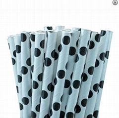 polka dot paper straw for party decoration