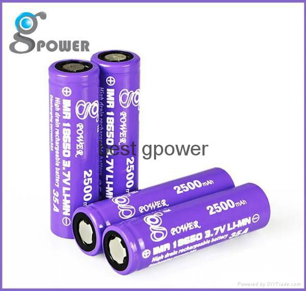 Top selling Gpower IMR 18650 3.7v 2500mah high drain rechargeable li ion battery 4