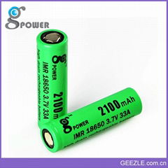 33A working current rechargeable 18650 li ion battery