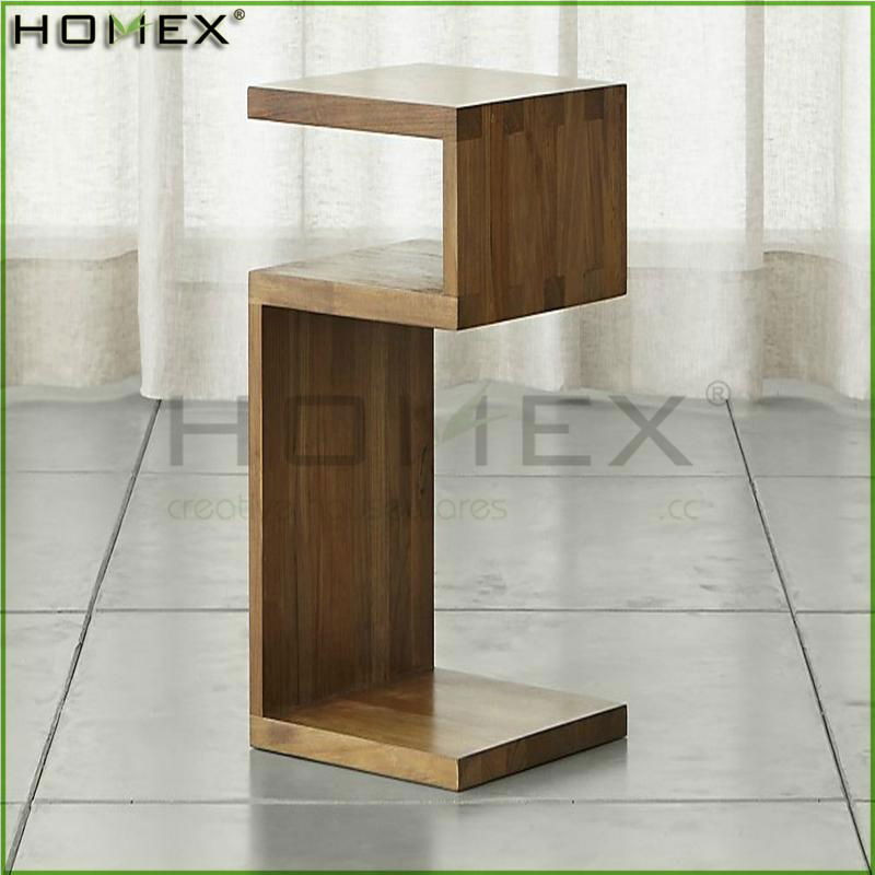 Single Cube Shelf Wooden Side Table Homex_BSCI