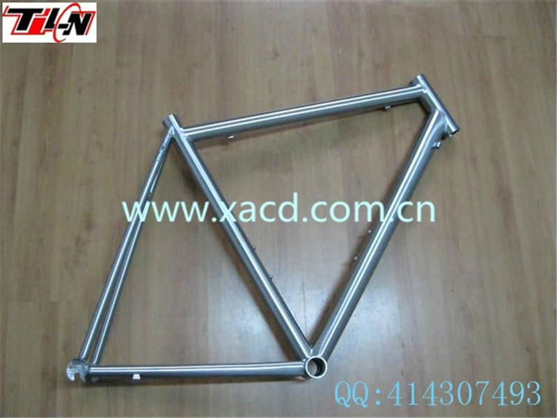 titanium road bicycle frame with hand brushing and sand blasting(factory custom)