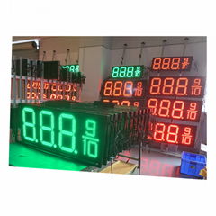 Gas station 24inch Red Green White Blue outdoor led digital sign board gas price