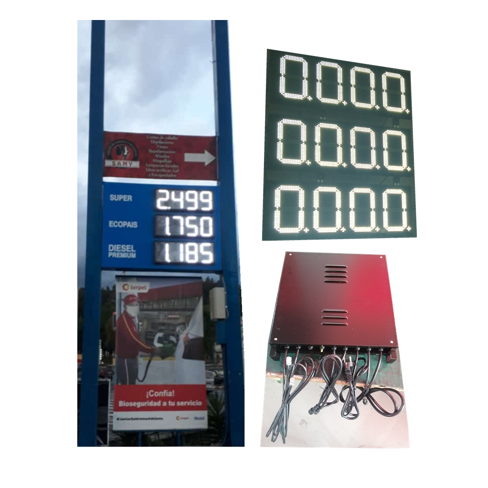 High quality gas price double led display digital price board for gas station 