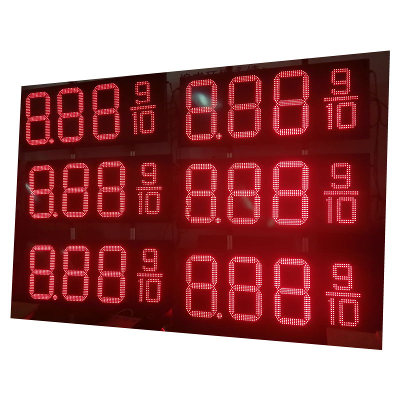 8.88 9/10 Green/Red Led Gas Station Price Signs For Petrol Station double side 2