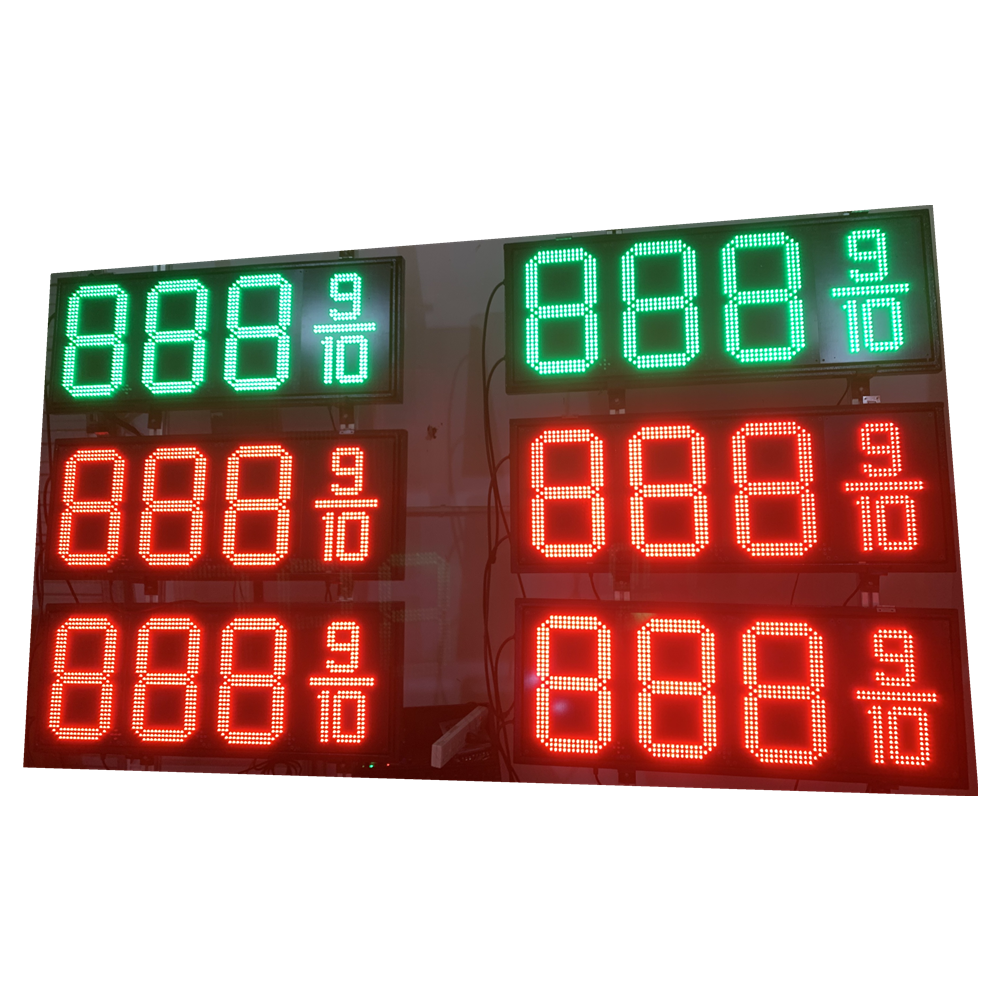 8.889/10美国格式绿色红色LED油价牌