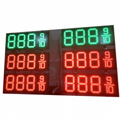 8.88 9/10 Green/Red Led Gas Station Price Signs For Petrol Station double side