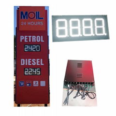 Tanzania 8inch 8888 Red White petrol station led gas price sign