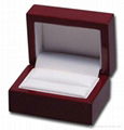 3" x 2 1/8" Double Wood glossy finished Ring Box 1