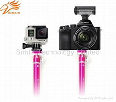 Aluminum head handheld selfie stick with twist lock system 