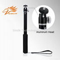 Aluminum head handheld selfie stick with twist lock system  2