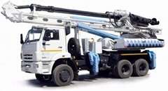 Truck Mounted Drilling Rig with Telescopic Mast and Hoist Equipment 