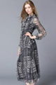 2015 New Fashion Long Sleeve Flowy Dress 5