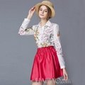 Floral Embroidered Fashion Blouse with Long Sleeve 3