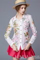 Floral Embroidered Fashion Blouse with Long Sleeve 5