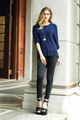 2015 long-sleeve blue fashion knitted-wear elegant new dedign  1