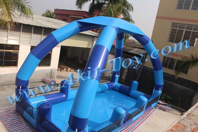 Commercial blue inflatable water pool for sport party