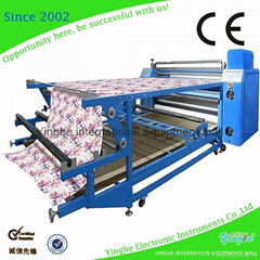 Roller heat transfer machine for fabric