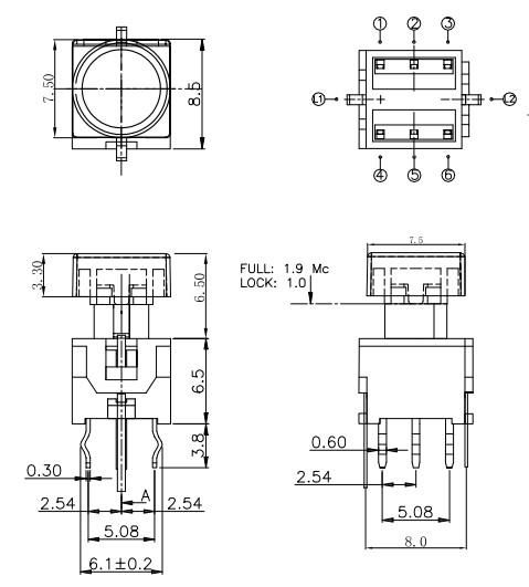 Latching LED Illuminated Light Push Tact Button Switches 5