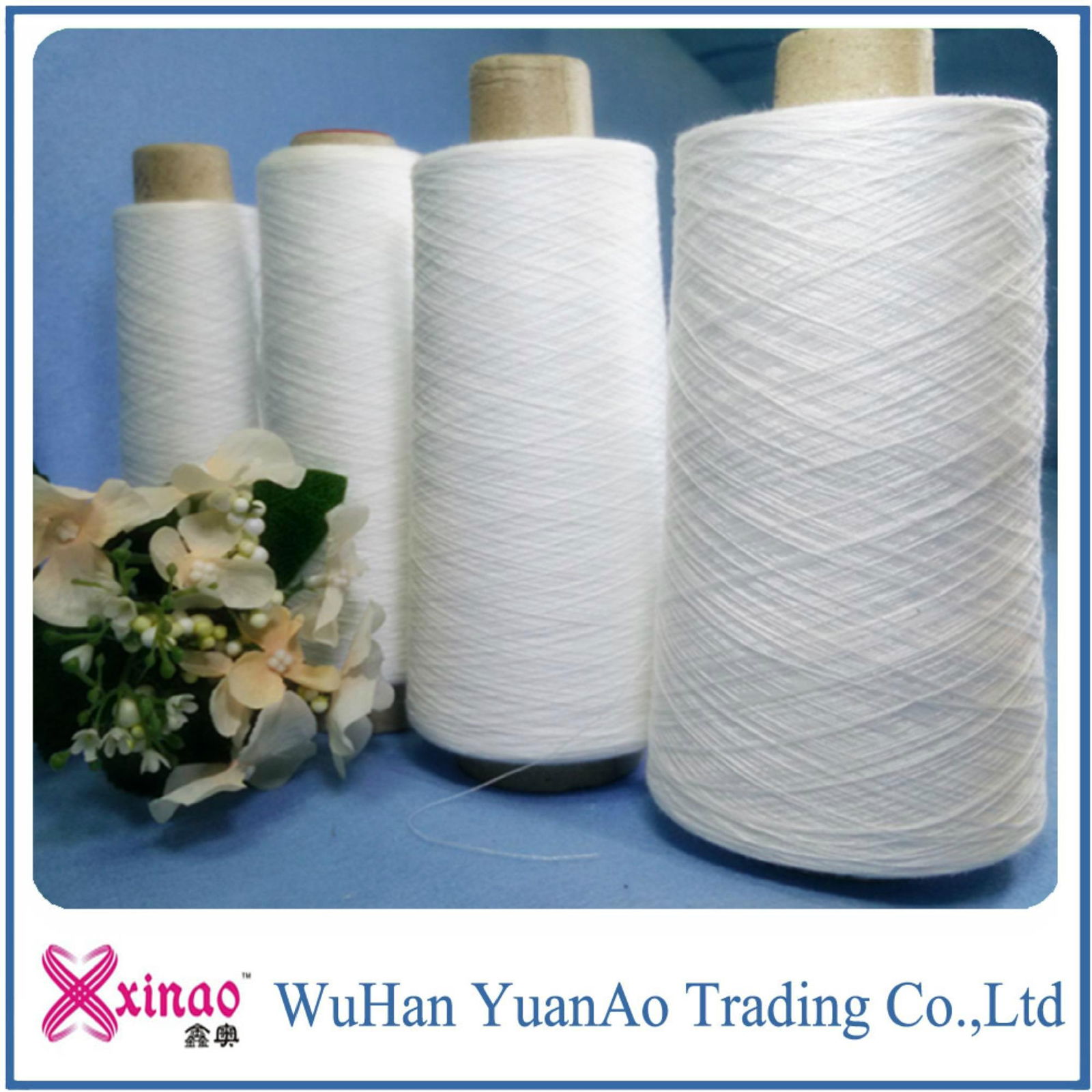 virgin polyester spun yarn/1.67kg/cone paper yarn in China