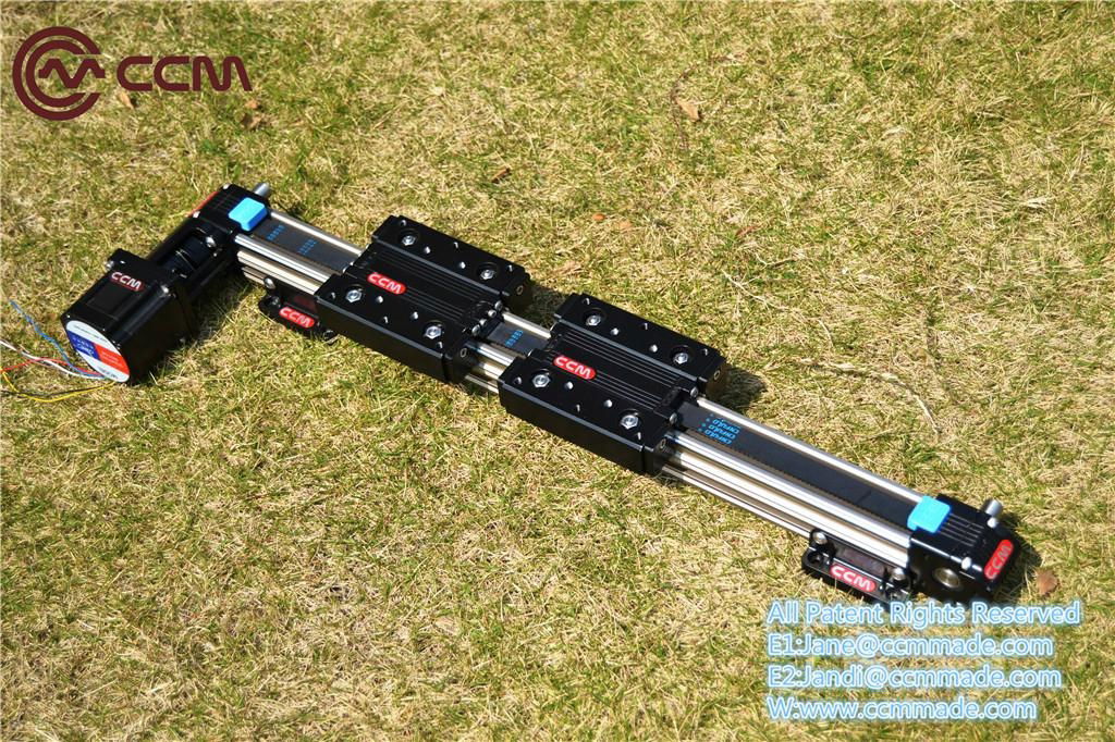 CCM W40 double carriages Customized length motorized roller bearing linear rail 2