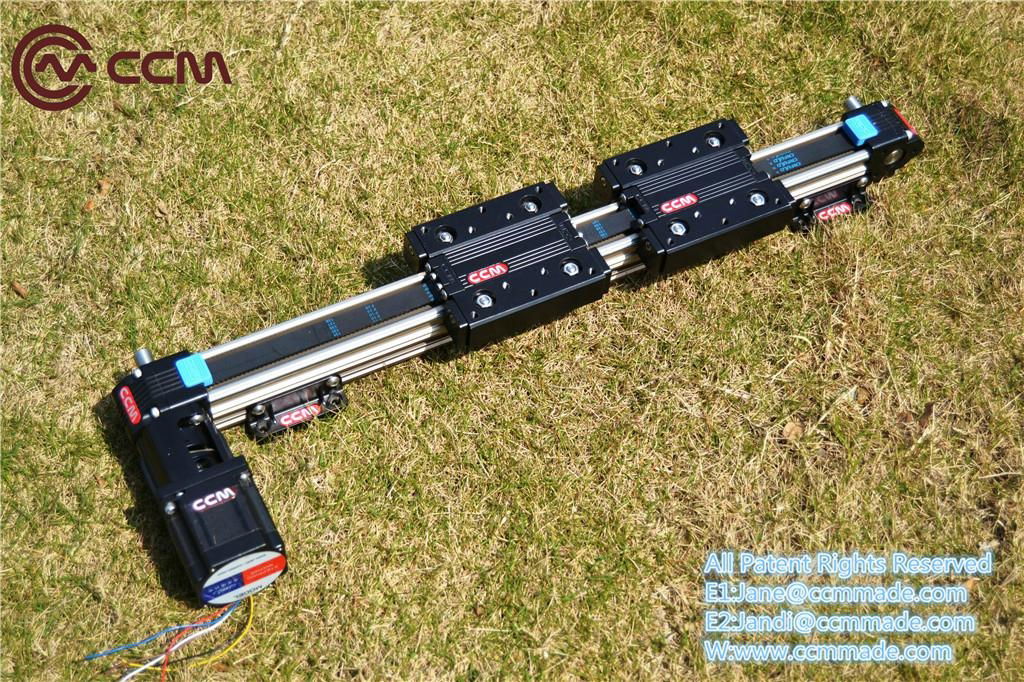 CCM W40 double carriages Customized length motorized roller bearing linear rail 3