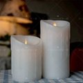 2015 moving flicker pillar flameless led wax candle with remote control 2
