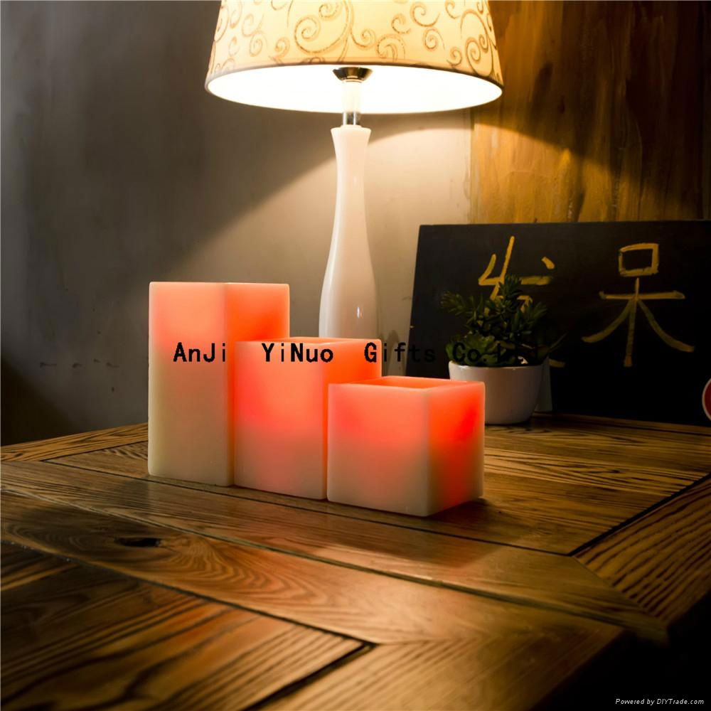 Indoor artificial Christmas decoration color changing candle  2