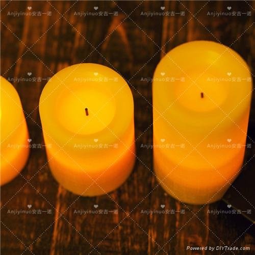 Hot Sale Remote Control Rechargeable Flameless Wax Led Candle Set of 3 3