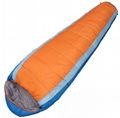 Hollow fiber mummy sleeping bag