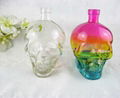 whisky skull glass bottle with color 4