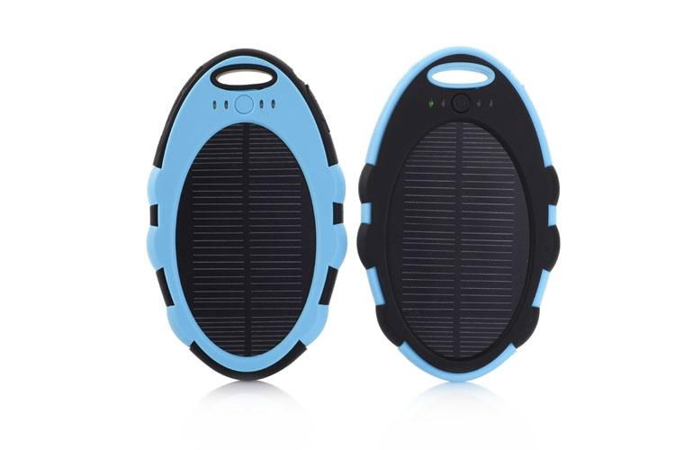 5000 mAh Dual Color Oval Shaped Solar Universal Portable Power Pack / Powerbank 2