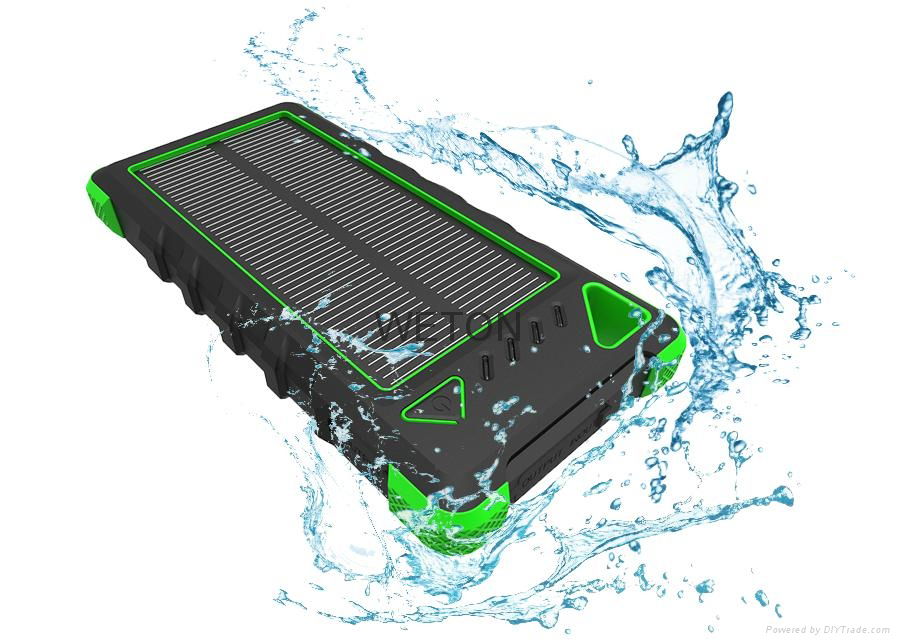 16000mAh Solar Power Waterproof Shockproof Dustproof Portable Charger for iphone 5