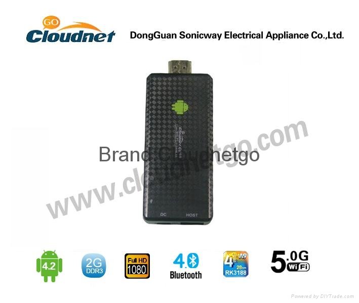 2015 Hot Selling Smart Android TV Stick RK3188 Quad Core WIFI Bluetooth 