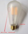 Dimmable LED filament bulbs frosted