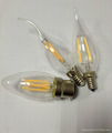 C35 2 watt 4w frosted glass led filament