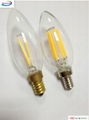 C35 2 watt 4w frosted glass led filament candle bulb dimmable 3