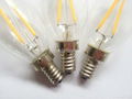 C35 2 watt 4w frosted glass led filament candle bulb dimmable 5