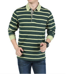 100% cotton men's long sleeve polo shirt 3