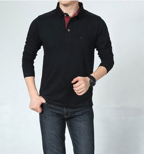 100% cotton men's long sleeve polo shirt 4