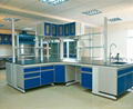 lab wall bench with reagent rack 5