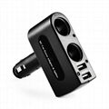 3.1A/15.5W Dual USB Car Charger with 2 Socket Car Splitter Adapter charger  4