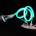 deep bass glowing zipper earphone with mic,luminous in the dark 1