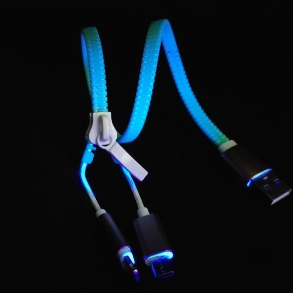 Newest model Glowing Zip USB Data Cable for iPhone6