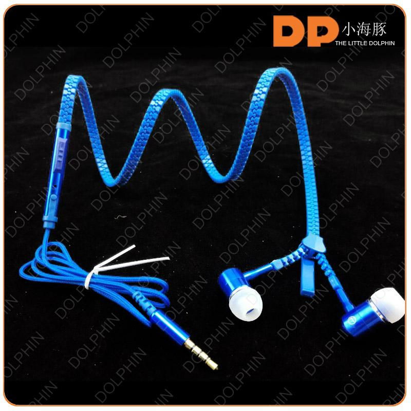 2016 hot sale oem cheap metal zipper earphone from in-ear zip earphone factory  2