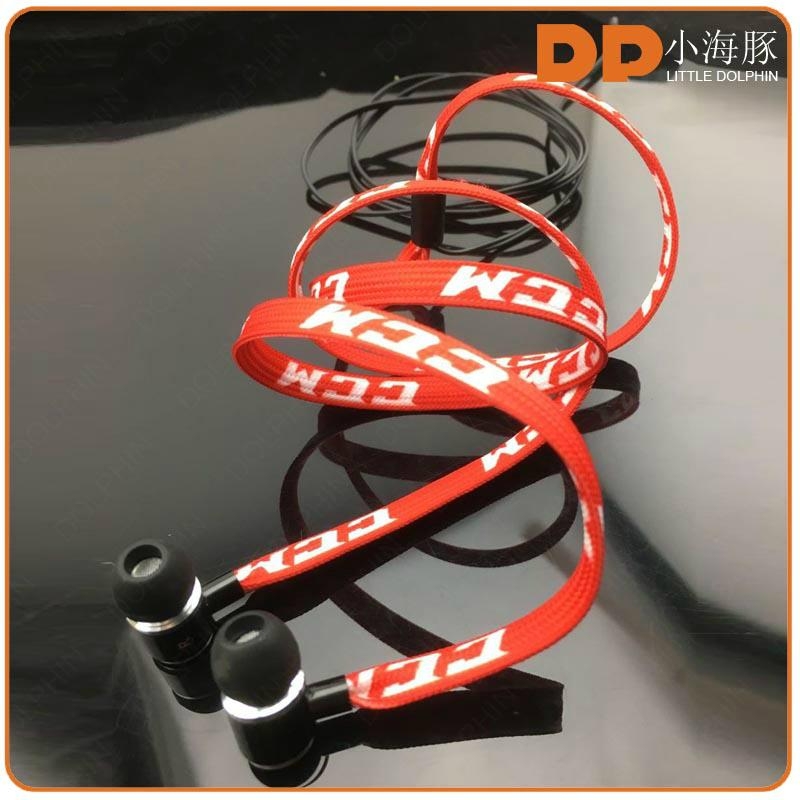 3.5mm Plug Waterproof Shoelace Earphone with Mic for mobile phone DP