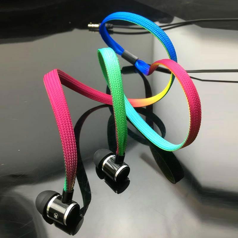 cheap colorful promotional shoelace earphone for gifts