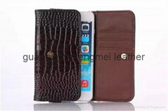 hot selling wallet Leather moblie phone Case for iphone 6 with credit card slot