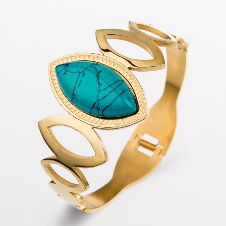 Unique gemstone hollow bangle for the women imitation bracelet